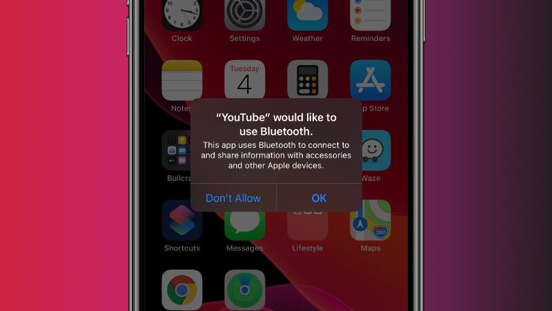 iOS 13 chặn quyền luôn cho phép truy cập Bluetooth