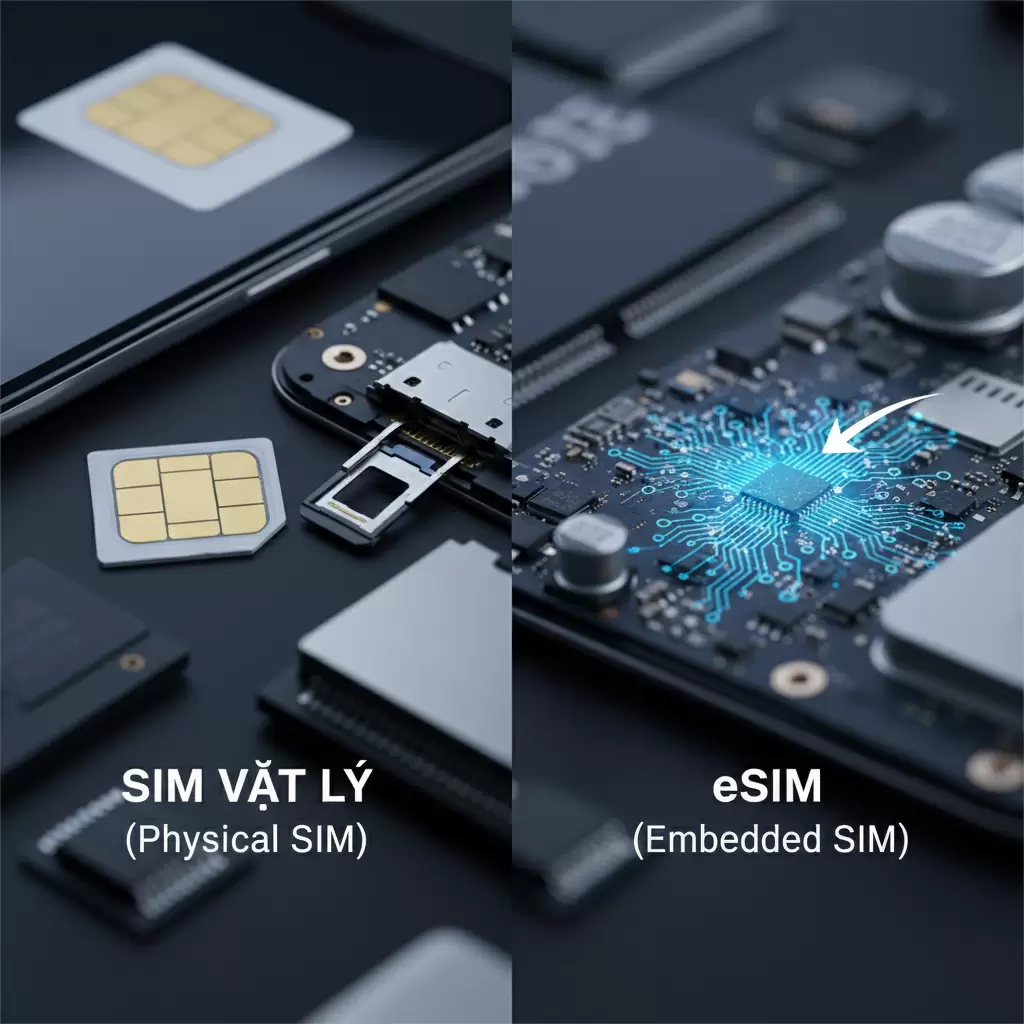 eSIM là công nghệ SIM nhúng loại bỏ nhu cầu sử dụng SIM vật lý truyền thống mang lại nhiều lợi ích về thiết kế và chức năng